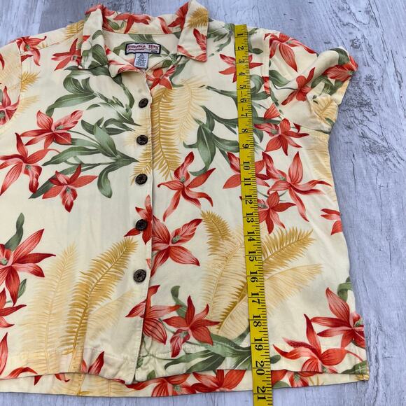 Jamaica Bay Vintage Floral Short Sleeve Tropical Hawaiian Button Down Shirt - Picture 8 of 8